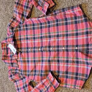 NWT J&J madras plaid shirt 12/large